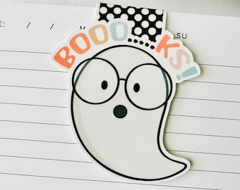 Cute Ghost Face Magnetic Bookmark, Halloween Book Lover Gifts