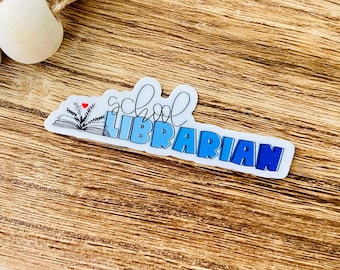 School Librarian Gifts Waterproof Computer Vinyl Stickers, Die Cut Water Bottle Sticker
