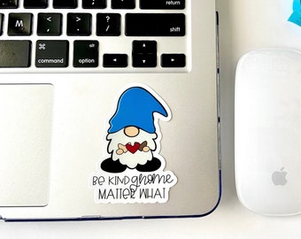Cute Gnome Vinyl Water Bottle Label Stickers, Teacher Macbook Waterproof Stickers