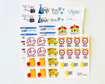Teacher Planner Stickers: Holiday, School Events, Monthly Calendar