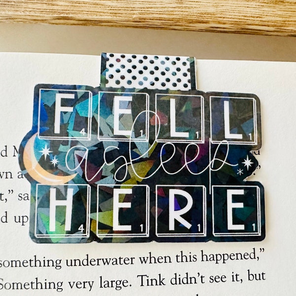 Bookmark Bookish Book Lover Magnetic Gifts, Scrabble Tiles Page Holder, Cute Fell Asleep Here