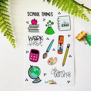 Back to School Sticker Sheet: Waterproof School Supplies, Planner Stickers