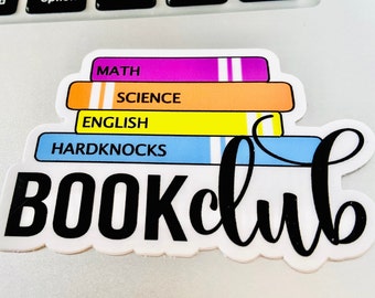 Book Club Vinyl Sticker: Waterproof Laptop Decal for Teachers
