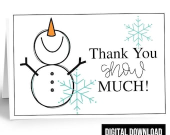 Snow Day Thank You Postcards: Teacher Note Card Templates (Digital Download)