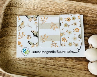 Butterfly Bookish Book Lover Gifts, Cute Magnetic Bookmark Set, Butterfly Print