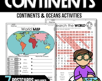 World Maps & Continents: Geography Learning Activities (PDF)