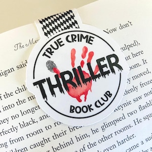 Cute True Crime Book Lover Gift Magnetic Bookmarks, Crime Junkie Page Holder, Thriller