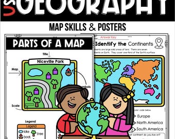 World Map Printable Worksheets: Geography, Map Skills (PDF Download)