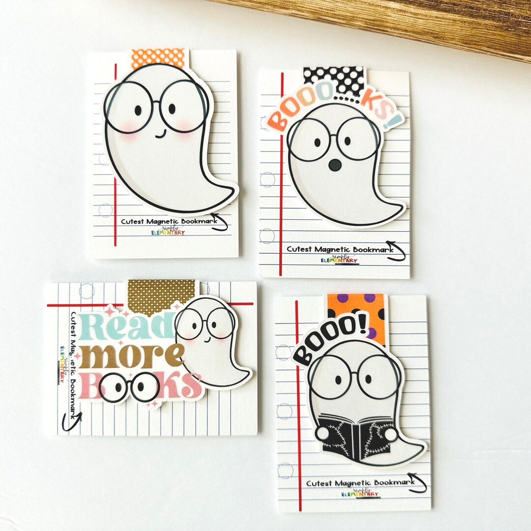 Spooky Halloween Gifts, Cute Magnetic Bookmarks, Ghost Face - Etsy