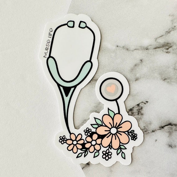 Cute Waterproof Registered Nurses Gifts Stickers, Gift for Nurse Stethoscope
