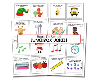 Lunch Box Jokes for Kids: Editable Lunchbox Notes (PDF)