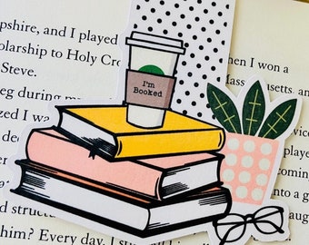 Cute Laminated Magnetic Bookmark, Bookworm Gift Paper Page Holder, Book Lover Book Accessories