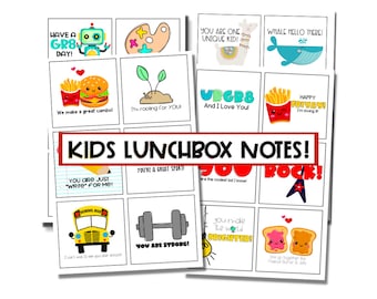 Cartes d'affirmation modifiables Notes de boîte à lunch pour enfants, cartes d'encouragement imprimables pour boîte à lunch pour enfants