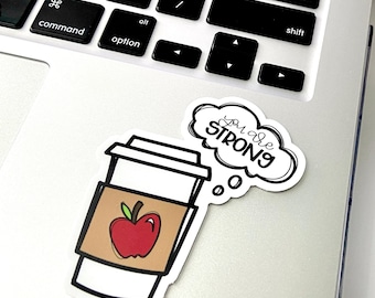 Coffee Lover Teacher Vinyl Sticker: Funny Laptop Decal