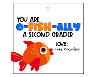 Editable Back To School Gift Tags: O-Fish-Ally Template (Digital Download)