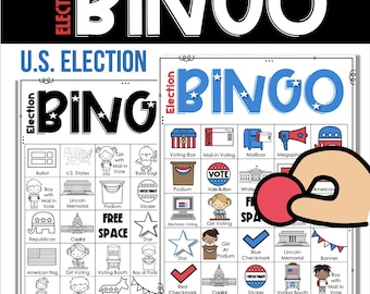 Homeschool Printable Bingo Games & Cards, Election Day for 2nd Grade Classroom