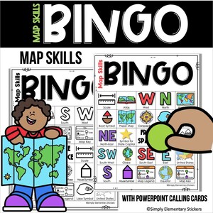 Homeschool druckbare Bingo Spiele & Karten, Geographiekarten für das Klassenzimmer der 2.Klasse