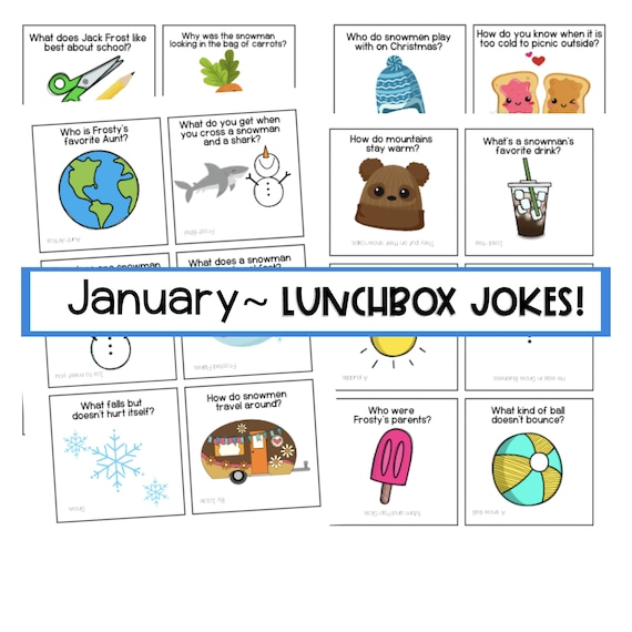 January Lunch Box Jokes for Kids Editable Lunchbox Notes Etsy