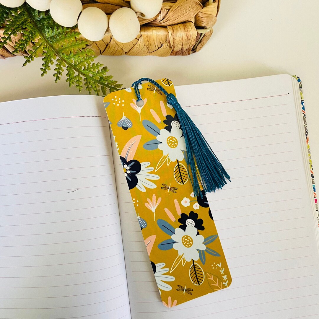 Floral Laminated Bookmark With Tassel: Book Lover Gift - Etsy