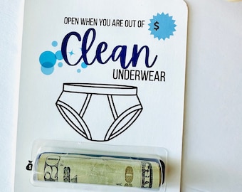 Open When College Care Package Money Card Holder Gifts, Clean Underwear