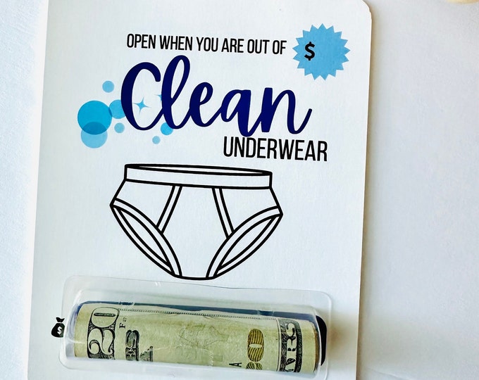Open When College Care Package Money Card Holder Gifts, Clean Underwear