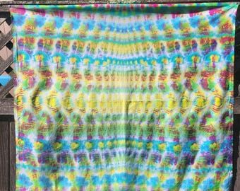 42"x42" *Pastel Egg* Medium Tie Dye Mandala Tapestry 'Liquid Dye' Finished Edges!!