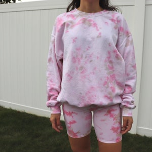 Tie Dye Crewneck/Biker Breve Set