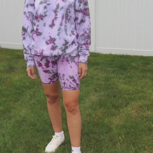 Tie Dye Crewneck/Biker Short Set