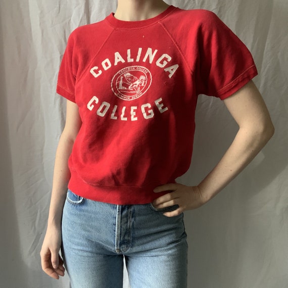 1950s Coalinga College Short Sleeve Raglan Sweatsh