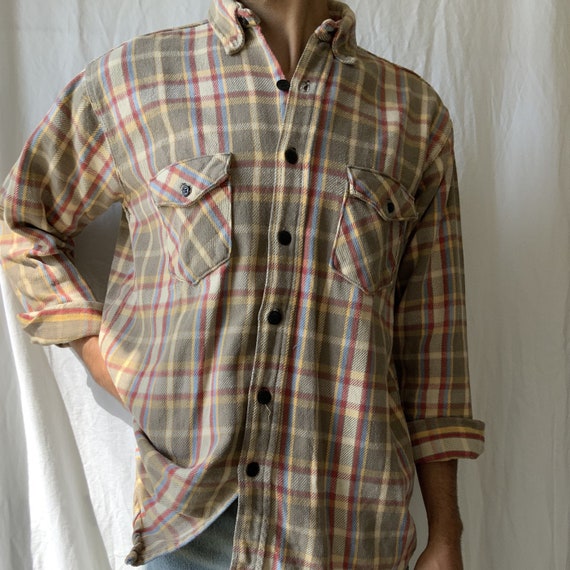 Vintage flannel shirt - sanforized flannel shirt -