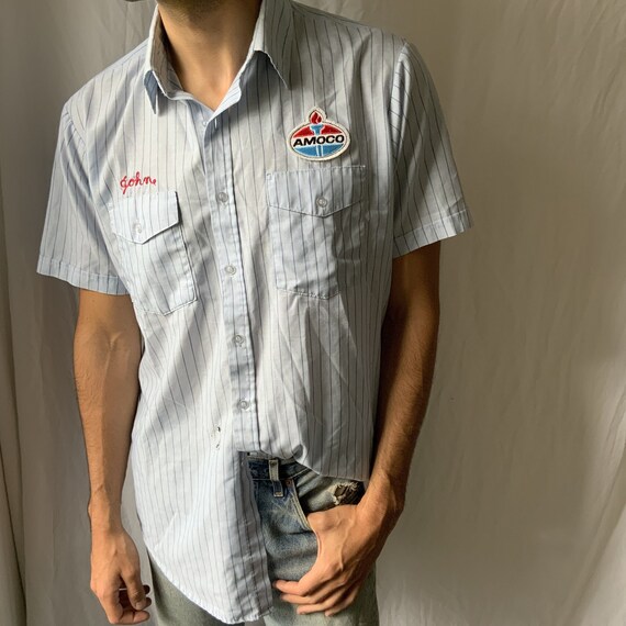 Vintage 1960s Amoco Shirt - vintage workshirt - v