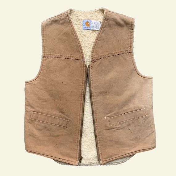 1980s Carhartt Vest Tan - 90s carhartt vest - carh