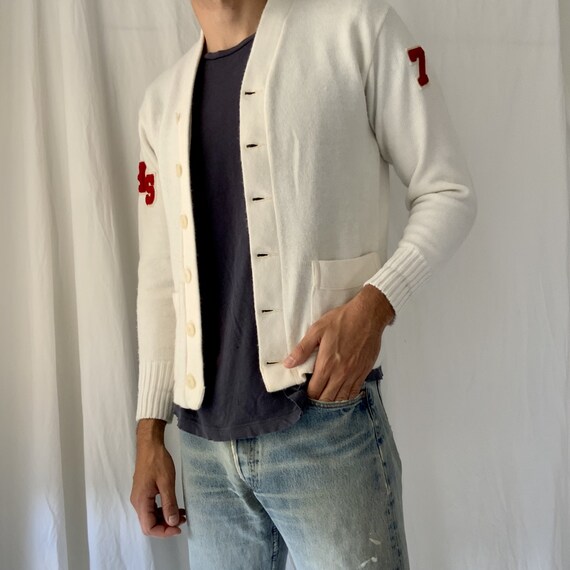 Vintage Cardigan - white vintage cardigan - 1950s