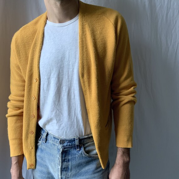 Vintage cardigan - yellow vintage cardigan - 1950s