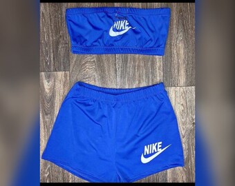 nike matching sets shorts and crop top