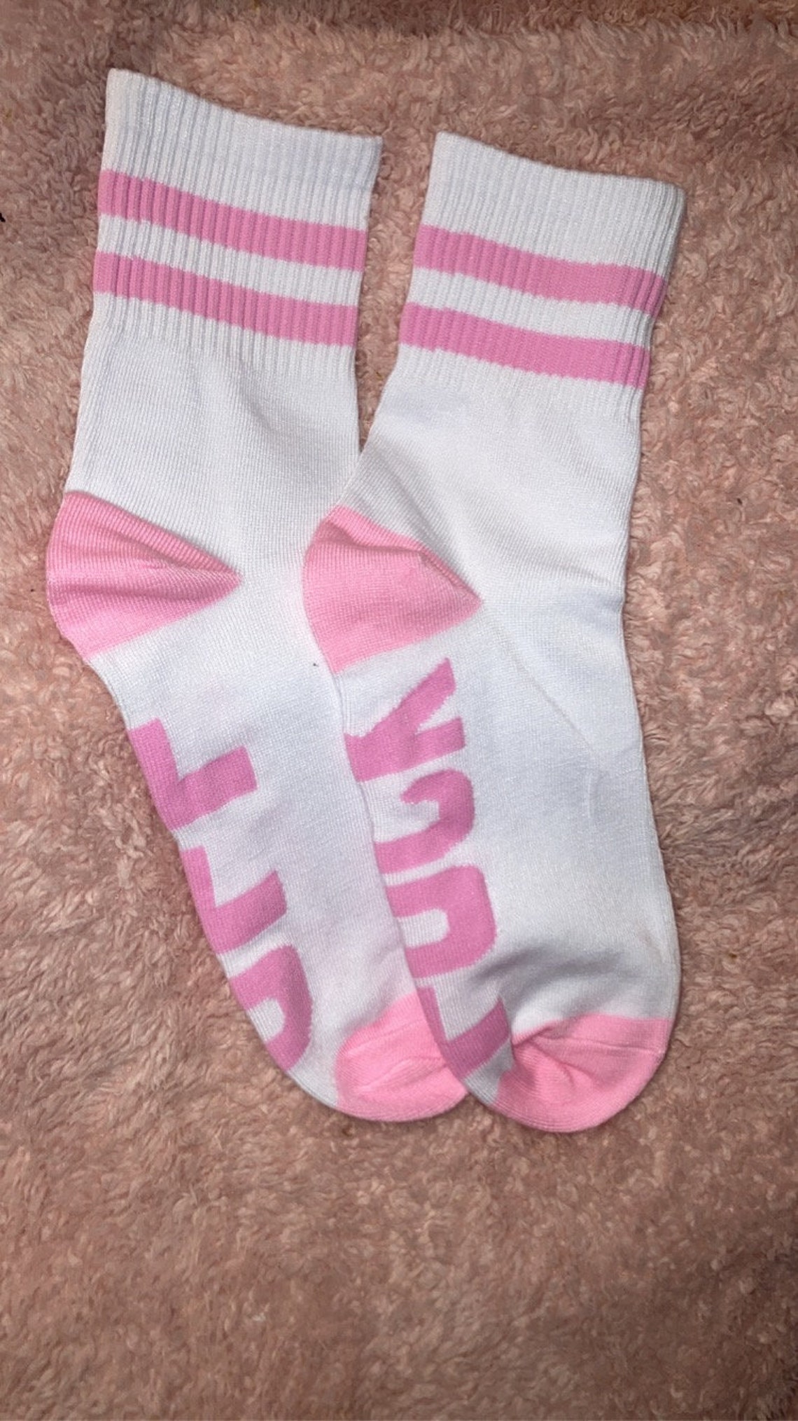 pink off white socks