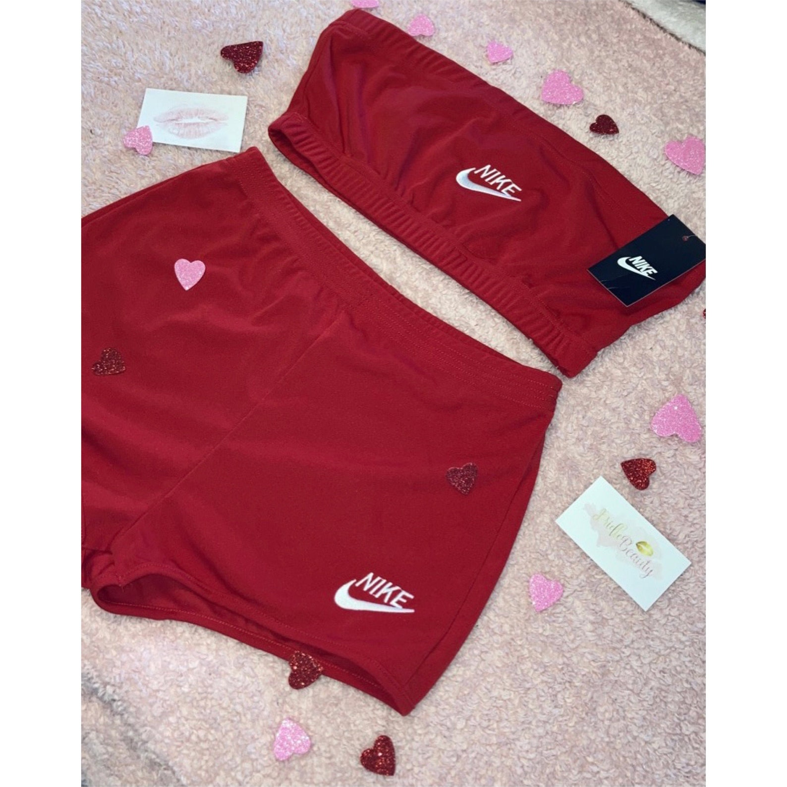 Womans red two piece Nike set Etsy