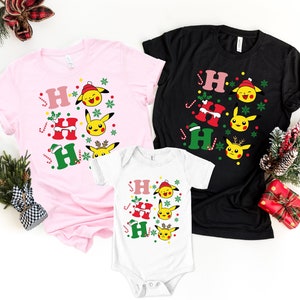 Cute Pikachu Christmas Theme Shirt, Ho Ho Ho Christmas Shirt, Disney Christmas Tee, Disney Ho Ho Ho Xmas Shirt, Matching Family Disney Shirt