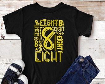 8th Birthday Shirt: Number Eight Tee, Kids Birthday