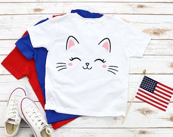 Cute Cat Face T-Shirt, Animal Lover Tee