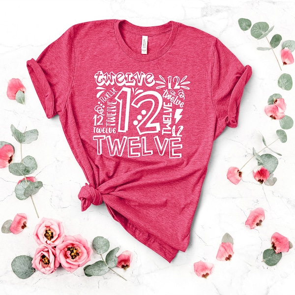 12th Birthday TShirt,12 years Birthday T-Shirt, Birthday Shirts,  Boys 12th Birthday shirt, Girls 12th Birthday shirt , Birthday Toddlers
