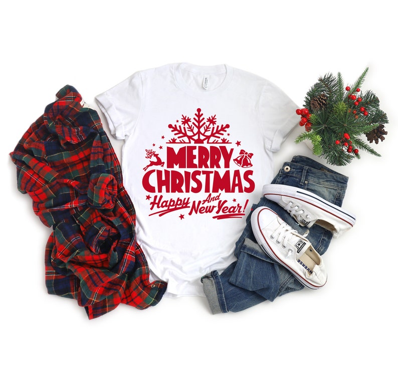 Matching Christmas Shirts Kids Christmas Shirt Women/'s Christmas Shirt Merry Christmas and Happy New Year Shirt Christmas T-Shirt