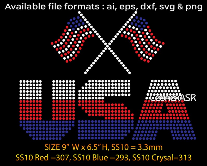 dxf USA Flags rhinestone template digital download svg eps png cricut file