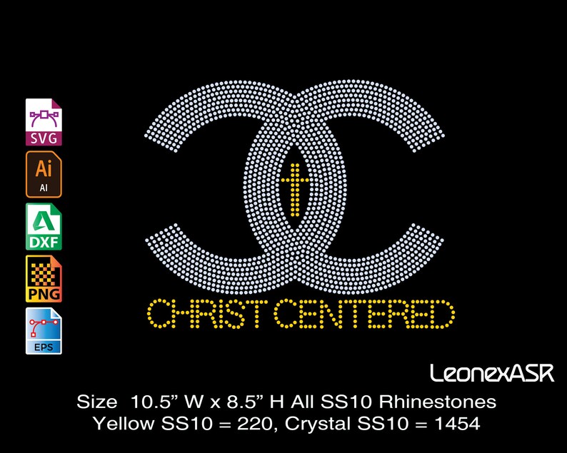Christ Centered rhinestone template. Digital svg cuts cricut | Etsy