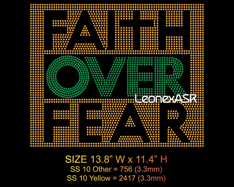 Download Faith over fear rhinestone template. Digital svg cuts ...
