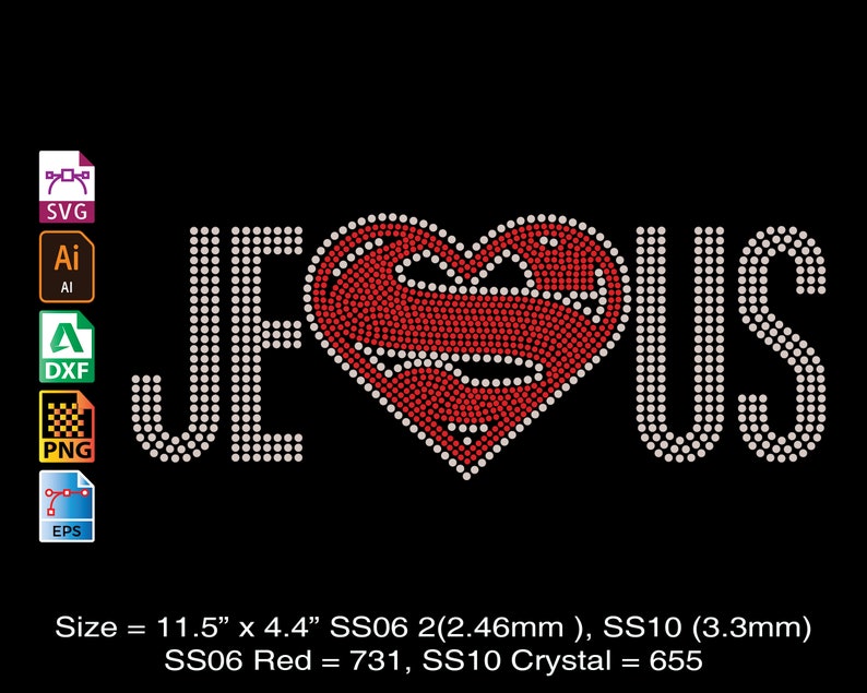 Download Jesus heart rhinestone template. Digital svg cuts cricut ...