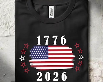 1776–2026 Patriotic USA Flag T-Shirt, America 250th Anniversary Shirt,  American Flag Apparel