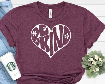 Be Kind Heart T-Shirt: Motivational Positive Vibes Shirt