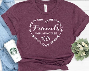 Connected by Heart Friends T-Shirt: Friendship Graphic Tee