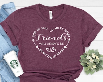 Connected by Heart Friends T-Shirt: Friendship Graphic Tee